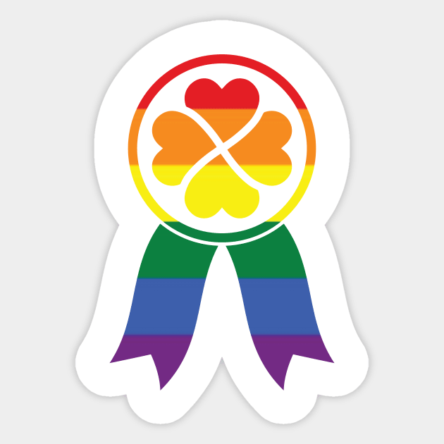 LGBTQ Clover Heart Ribbon Badge St. Patrick's Day Design for LGBTQ Parade on St. Patrick's Day Sticker by SiGo